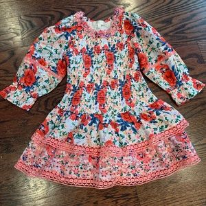 NWOT- Flower Dress w/ Embroidered Details